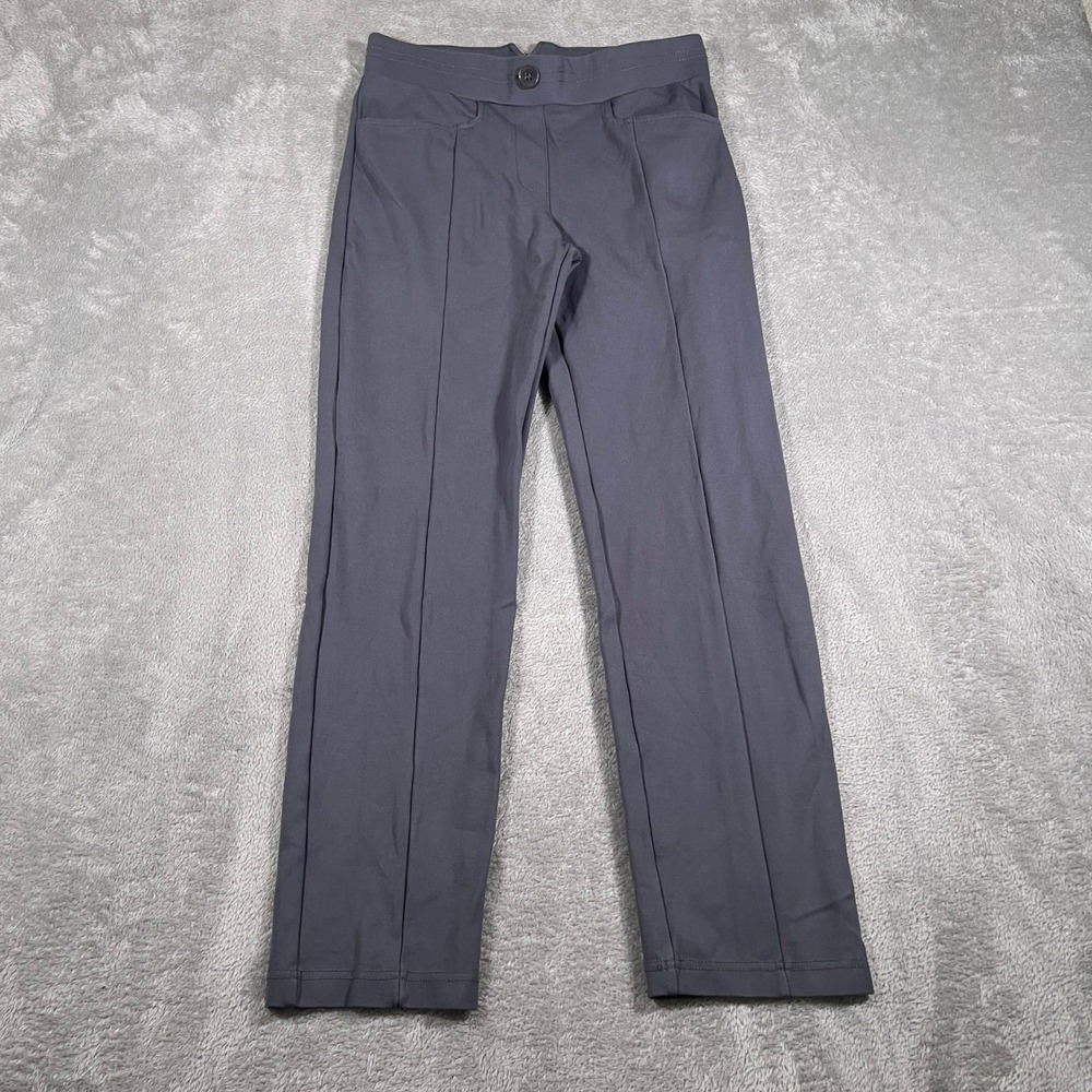 Betabrand Dress Yoga Pant Women Medium Gray Straight Ankle Stretch Career